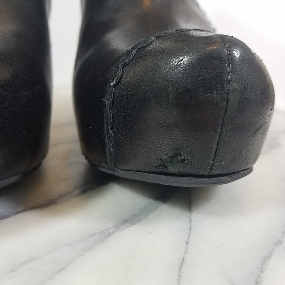 Miz Mooz Liv Black Leather Platform Heeled Bootie - Picture 5 of 7